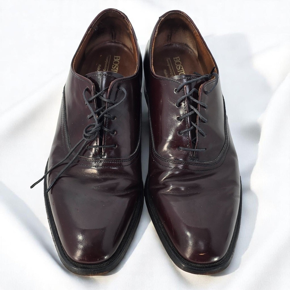 Bostonian Leather Dress Shoes Mens 10 C‎ Burgundy Oxfords Lace Up Classic Casual